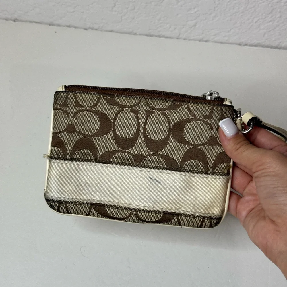 Coach C Monogram Wristlet